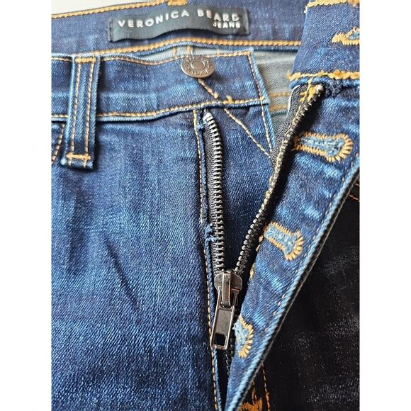 Veronica Beard Women's Blue Denim Button Fly Carolyn 10" Baby Boot Jeans Size 29 - Picture 4 of 7